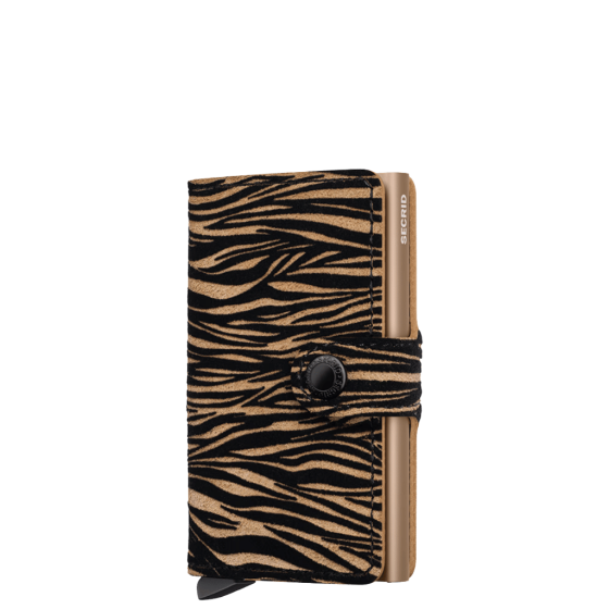 Secrid Miiwallet Zebra leather beige front3qrtr transp