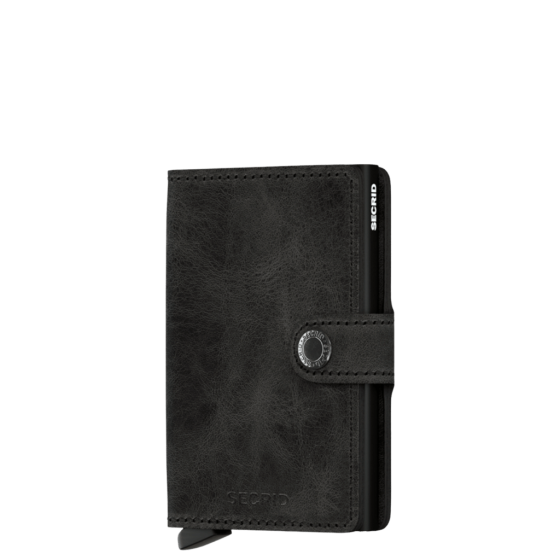 Secrid Miniwallet Vintage MV Leather Black front3qrtr transp