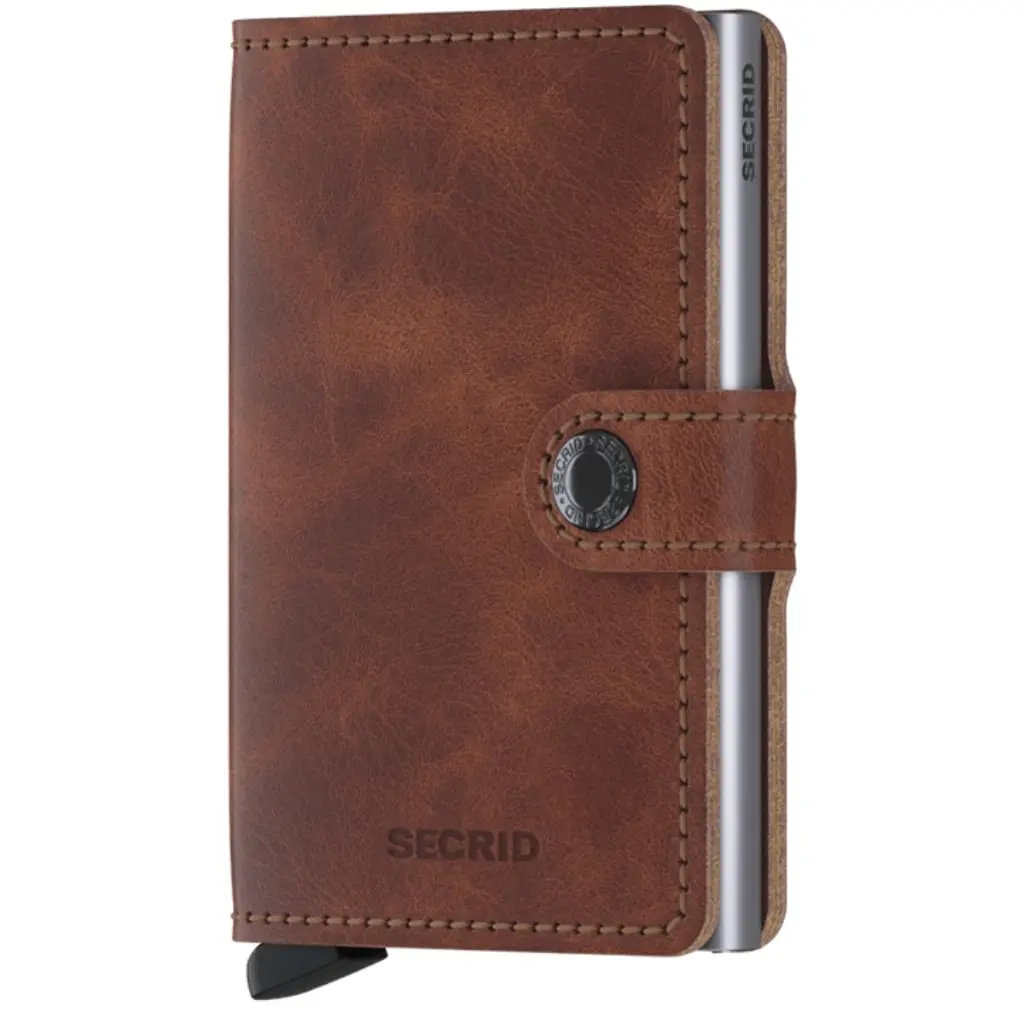 Secrid Miniwallet Vintage MV Leather Brown front3qrtr jpg