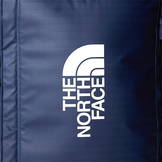 The North Face Base Camp Voyager Duffle 40L blue logo
