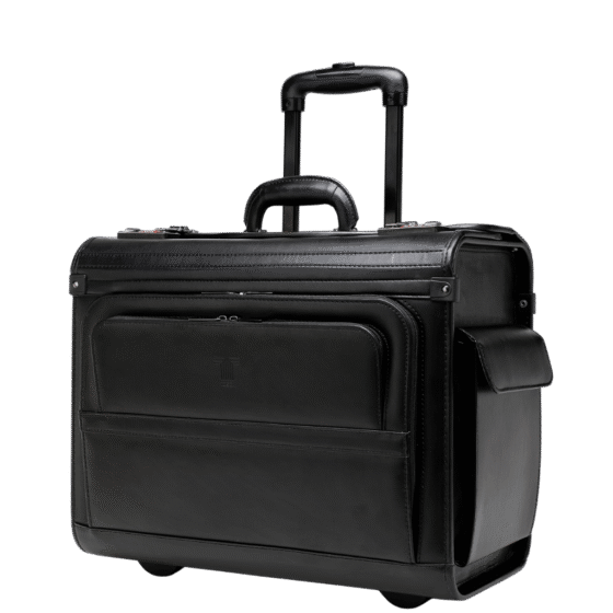 Tosca Leather 2 wheel pilot case black 622 75 front3qrtr png