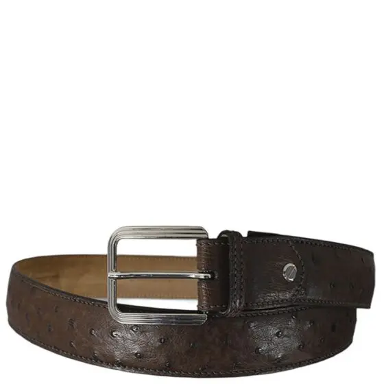 Via La Moda 35mm Warren 404 Ostrich leather belt nicotine brown 1 jpg