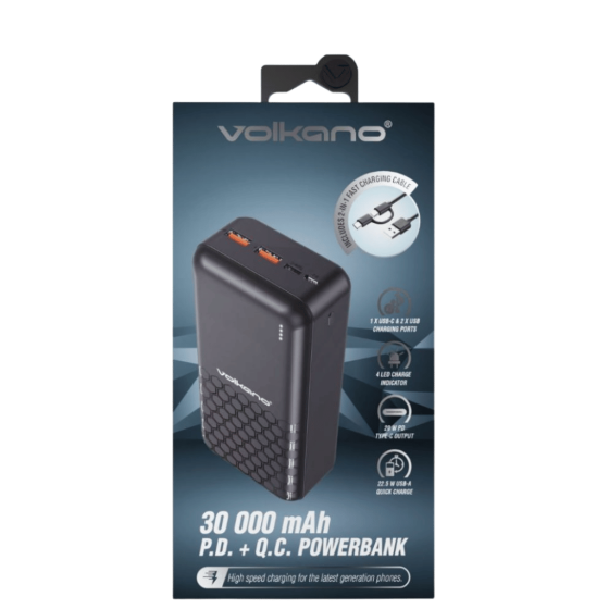 Volkano 9017 Remus 30000 powerbank black packageprimary