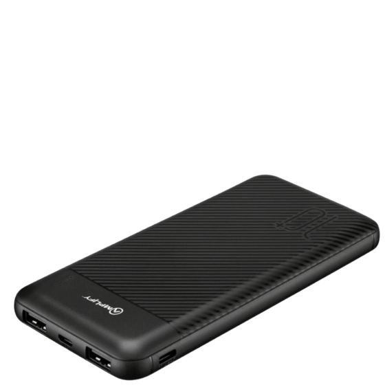 Volkano Amplify Spark 10000 Powerbank 9000 black front3qrtr transparent