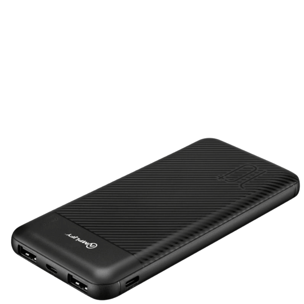 Volkano Amplify Spark 10000 Powerbank 9000 black front3qrtr transparent
