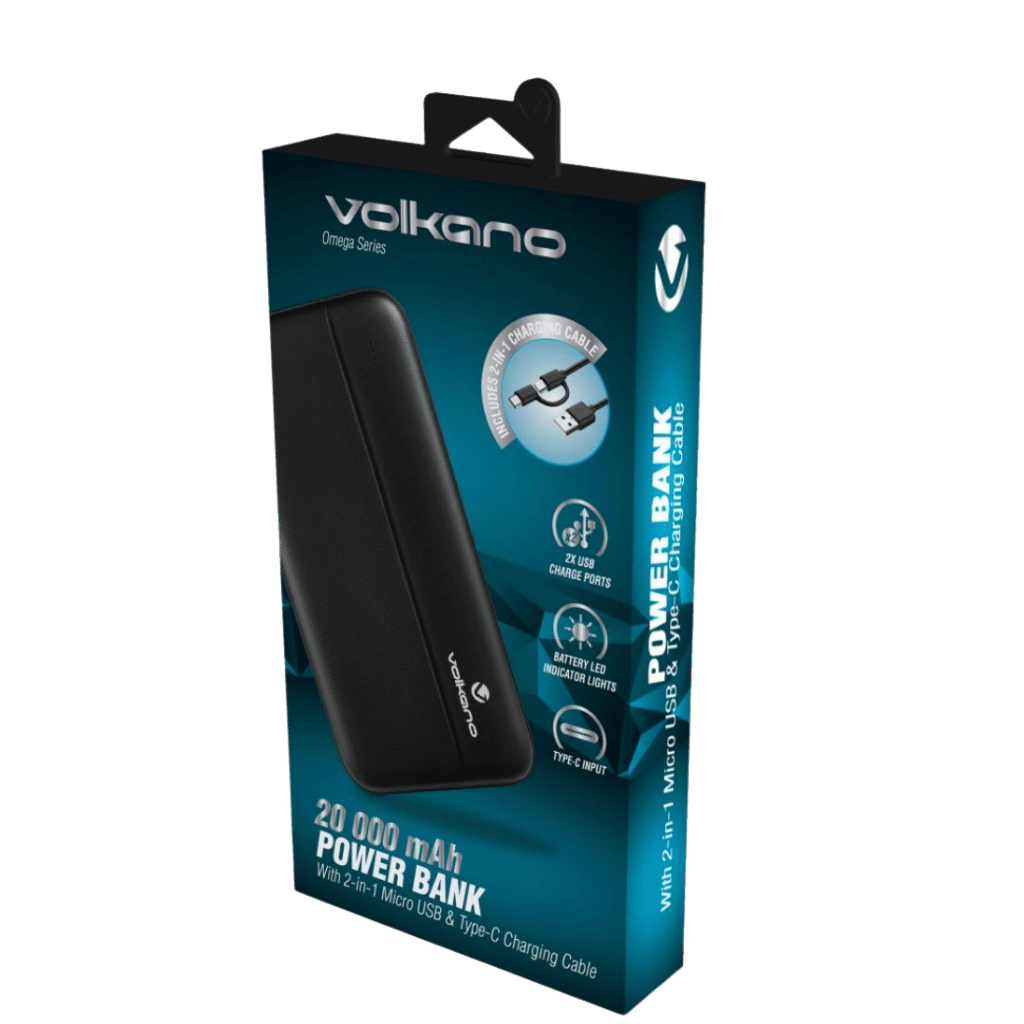 Volkano Omega 20000mah powerbank black 9016 packaging primary