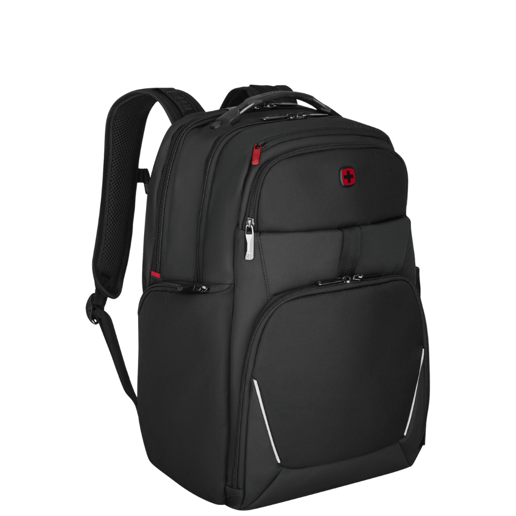 Wenger Icon Meteor Lamptop Backpack 653188 Black front3qrtr png