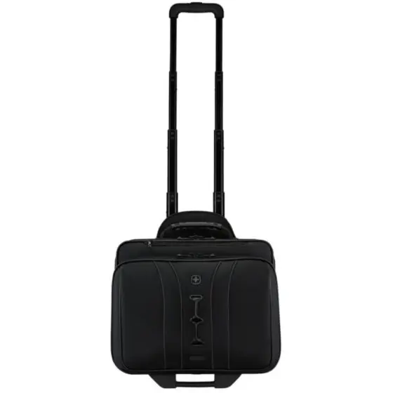 Wenger Legacy Rolling Business Case 653631 black handle up jpg