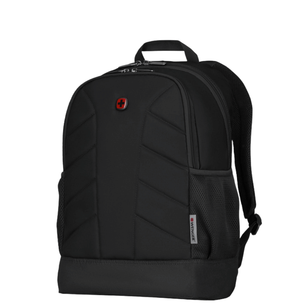 Wenger Quadma 16 inch laptop backpack 610202 black front3qrtr primary png