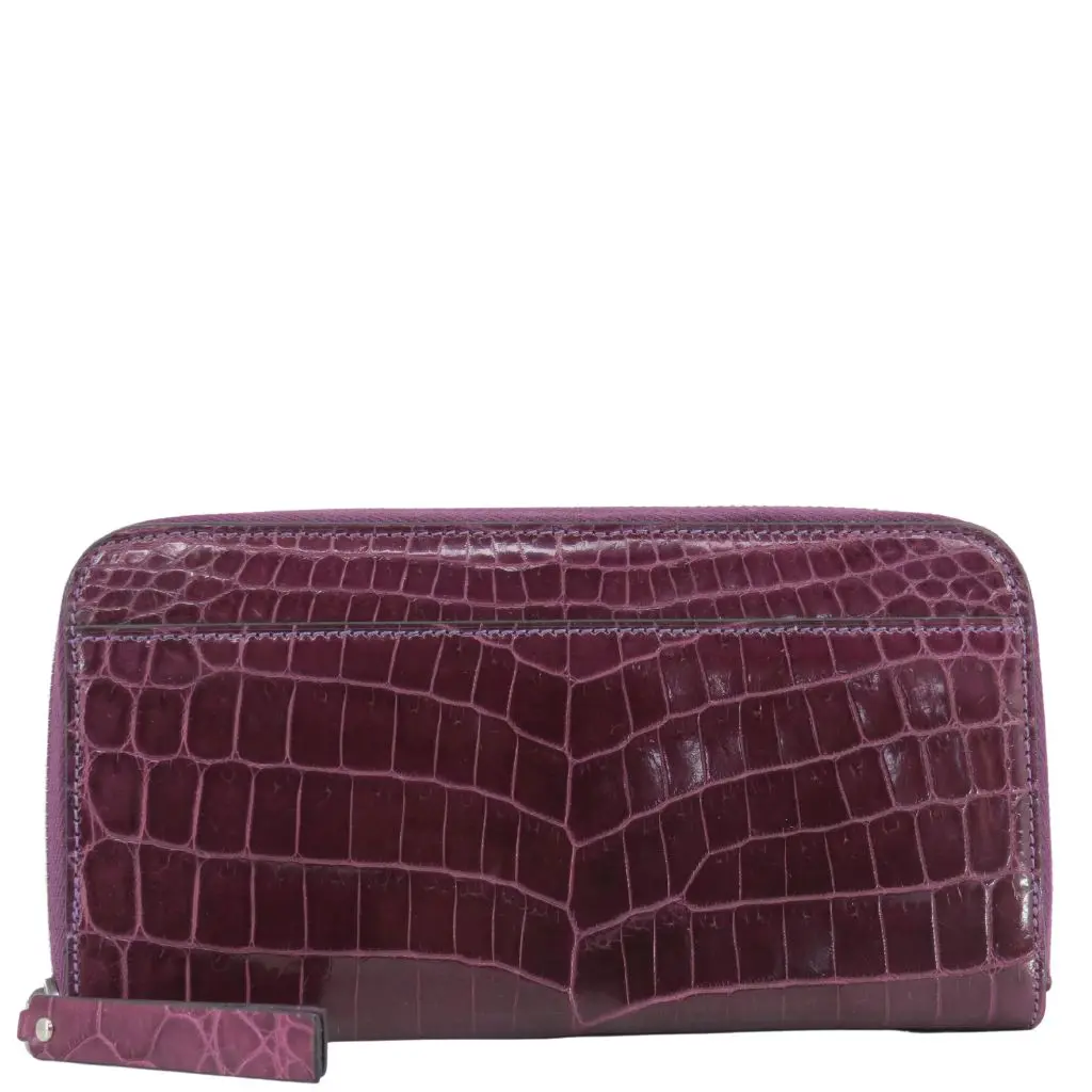 Zambezi Grace Crocodile Belly leather zip around Purse A7352GCBY Violet rear jpg