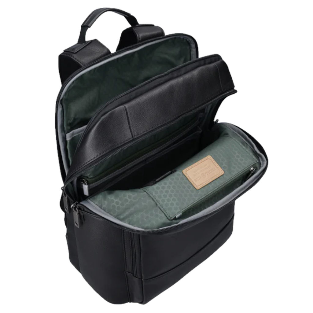 Jekyll and Hide 3670 leather 15 inch backpack black interior1