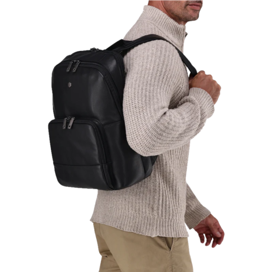 Jekyll and Hide 3670 leather 15 inch backpack black lifestyle