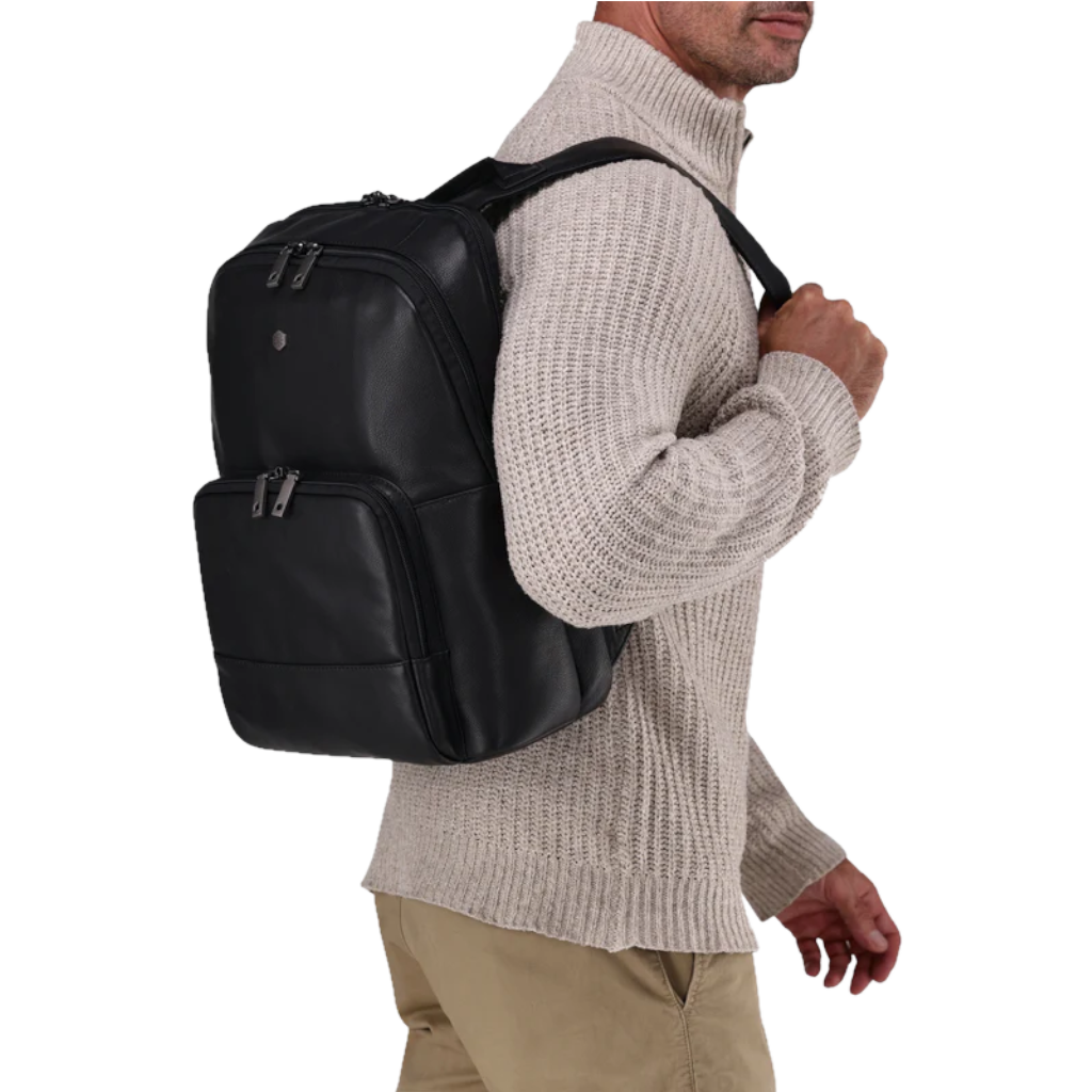 Jekyll and Hide 3670 leather 15 inch backpack black lifestyle