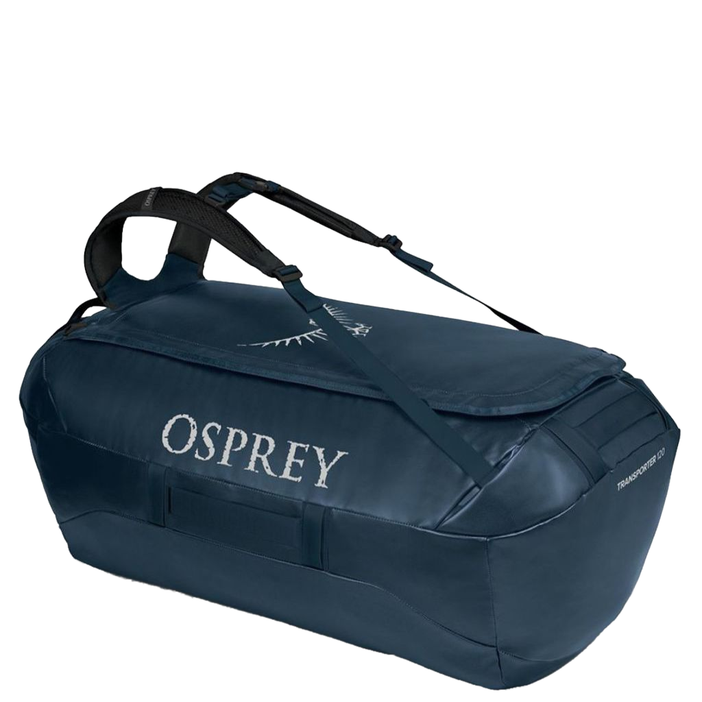 Osprey New Transporter Duffle Bag 120L venturi blue front 3qrtr primary