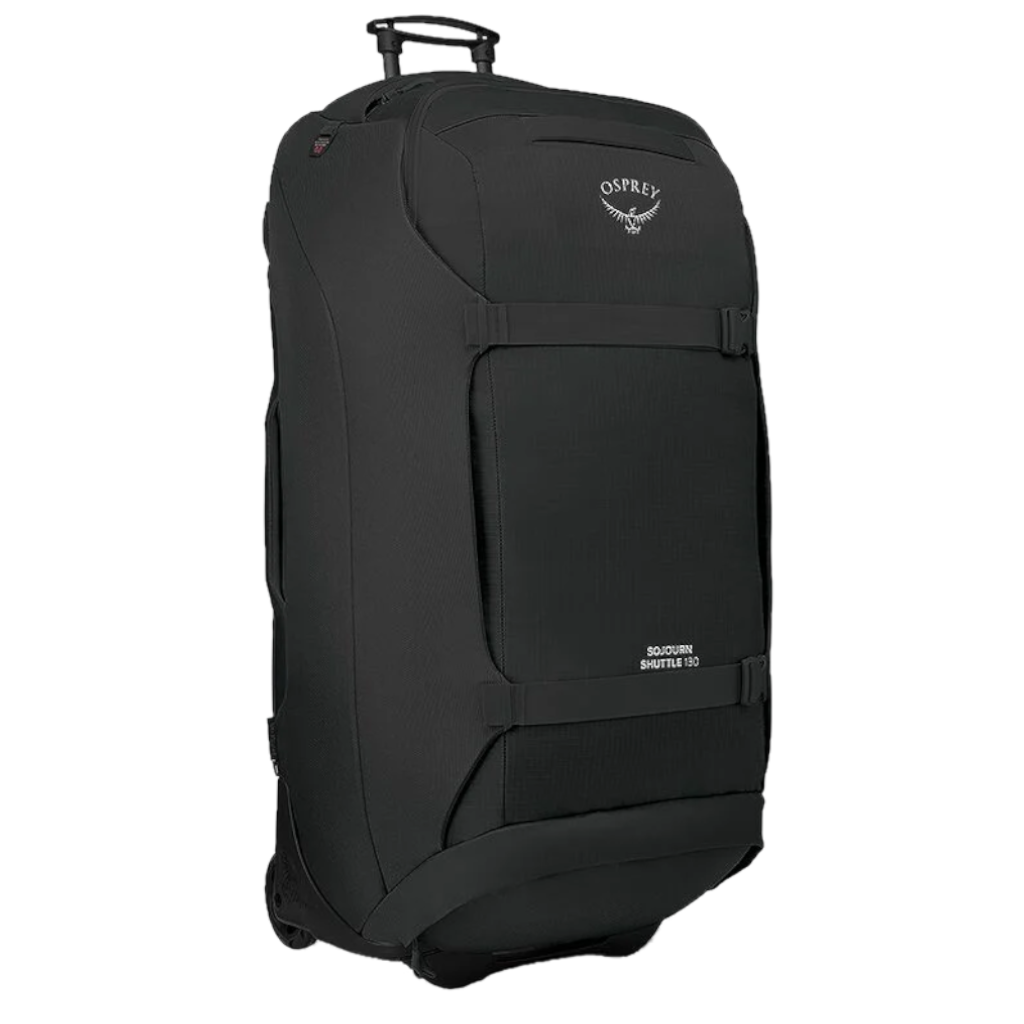 Osprey Sojourn Wheeled Duffle Black 130L front3qrtr primary