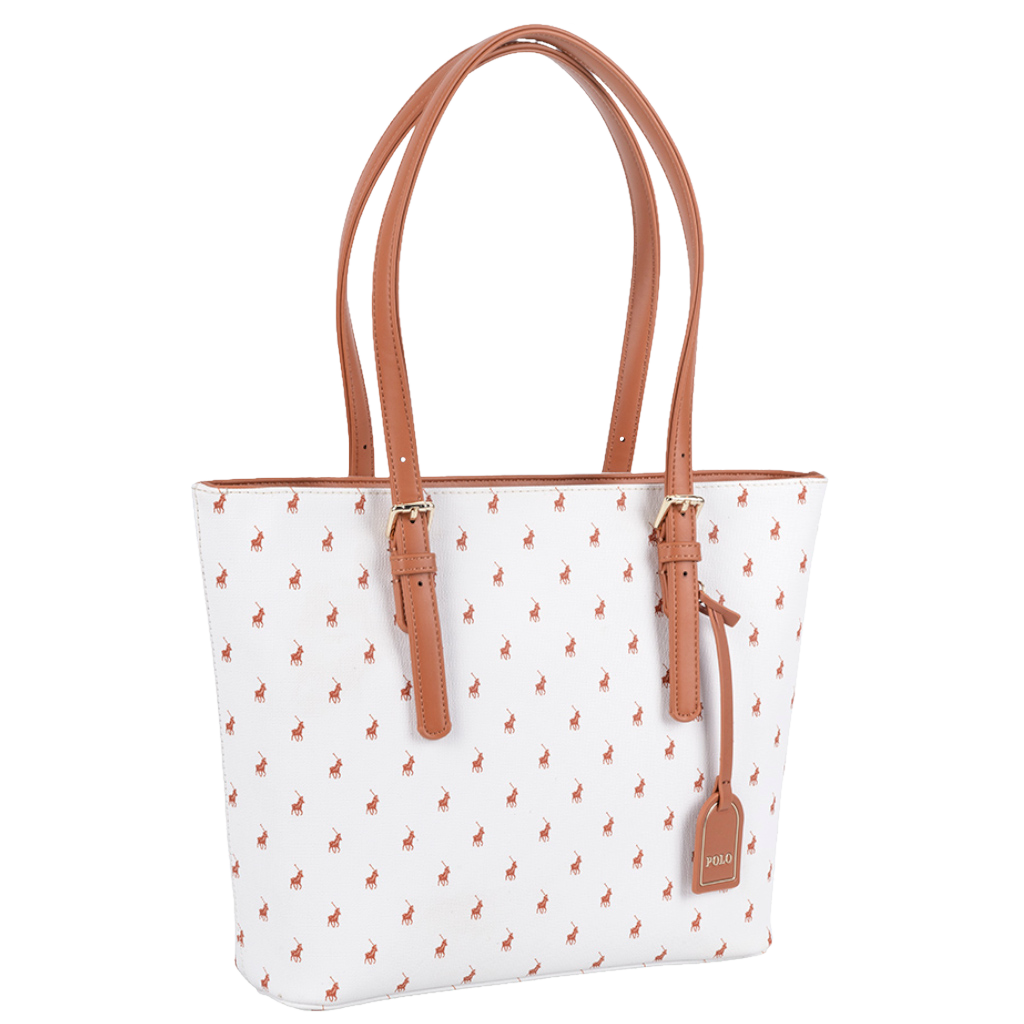 Polo New Iconic medium tote POS43211 white front3qrtr