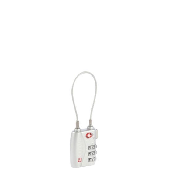 Cellini TRavel Essentials TSA cable lock 33101 silver front3qrtr primary