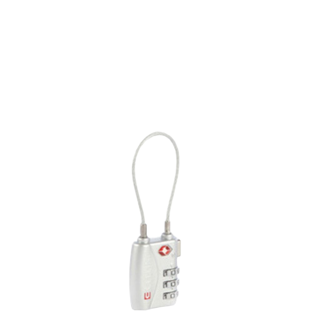 Cellini TRavel Essentials TSA cable lock 33101 silver front3qrtr primary