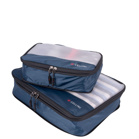 Cellini Travel Essentials Pack cubes Twin Med Large 33080 Navy primary
