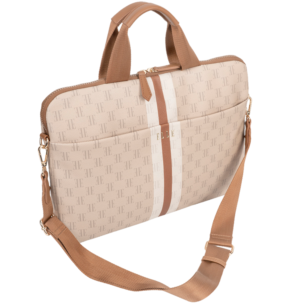 ELLE Monogram EL10182 Slimline Laptop Bag multi front with sling