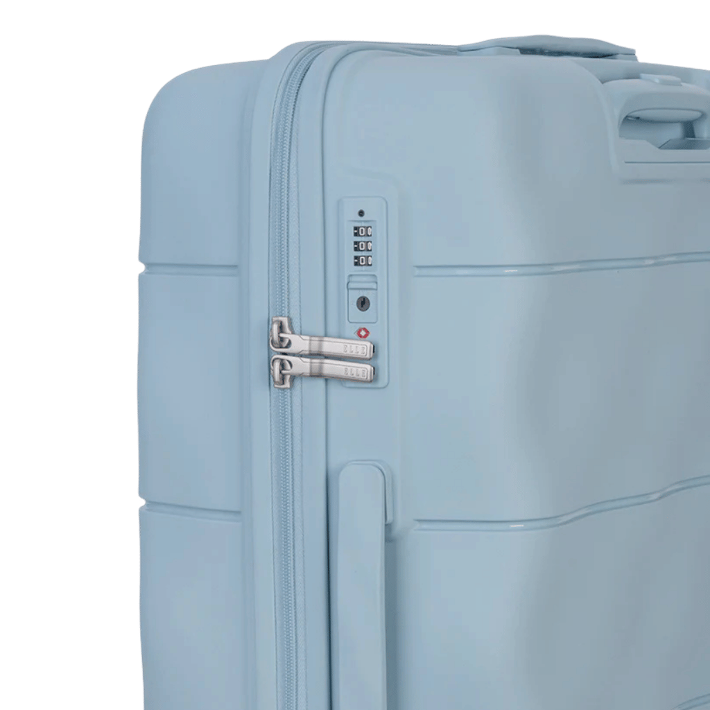 Elle Spinner Luggage Medium Pastel Blue tsa lock