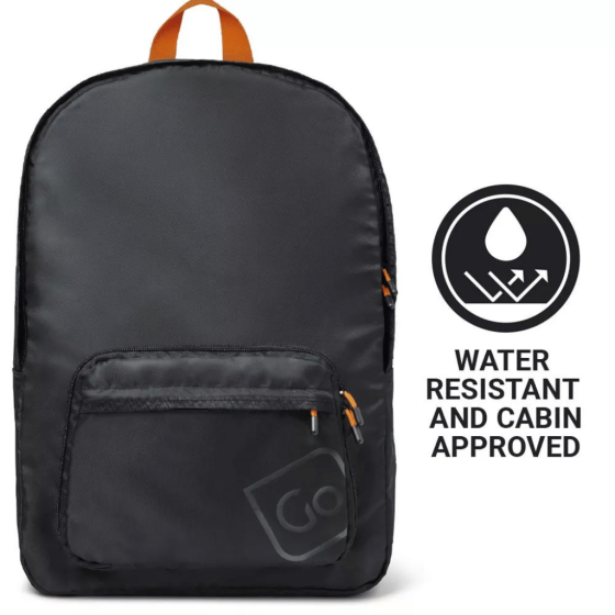Go TRavel 865 lightweight foldaway backpack black front