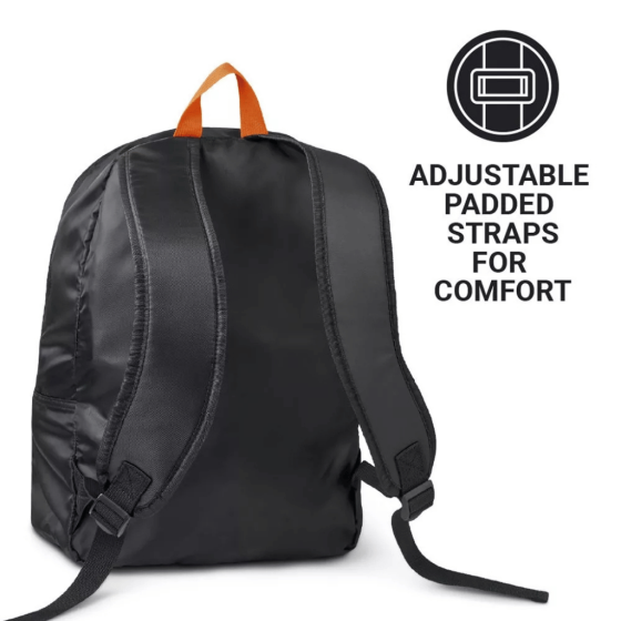 Go TRavel 865 lightweight foldaway backpack black rear3qrtr
