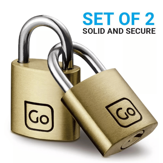 Go TRavel brass padlock set 171 front