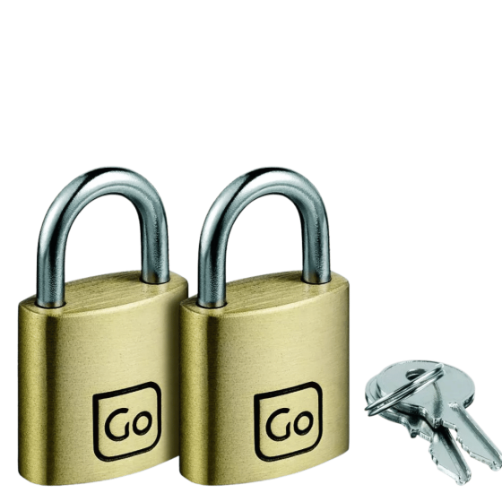 Go TRavel brass padlock set 171 front3qrtr