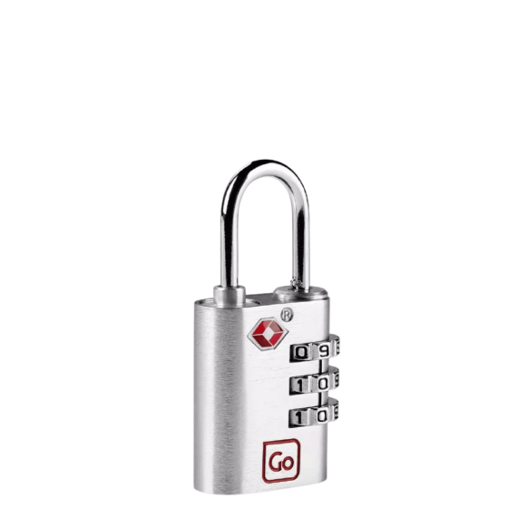 Go Travel Classic TSA combi lock silver front3qrtr