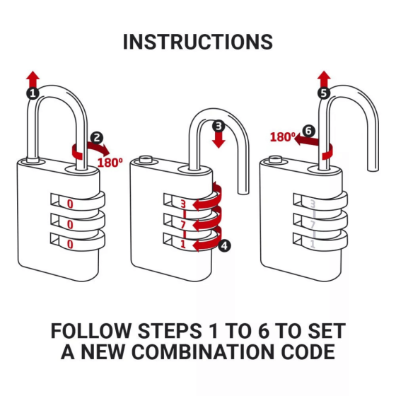 Go Travel Classic TSA combi lock silver set procedure