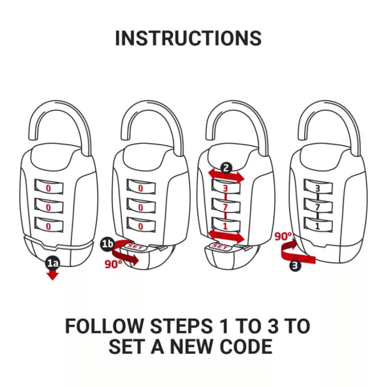 Go Travel Twist TSA Padlock black 358 101 set procedure