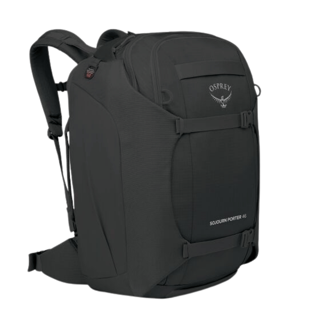Osprey Sojourn Porter TRavel Pack 46L black front3qrtr primary