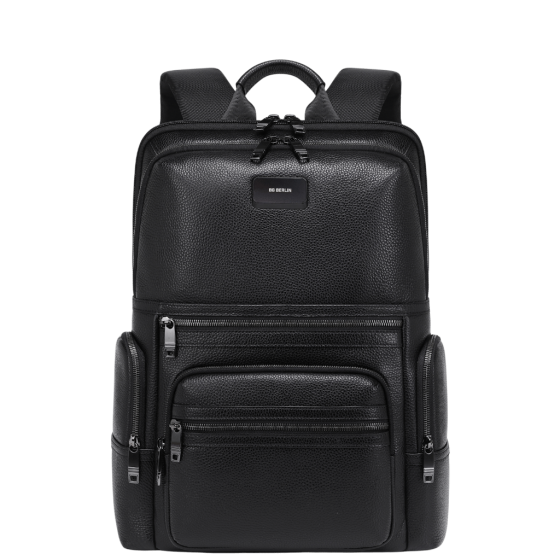 BG Berlin Nexus CEO Leather laptop Backpack 02330P black front
