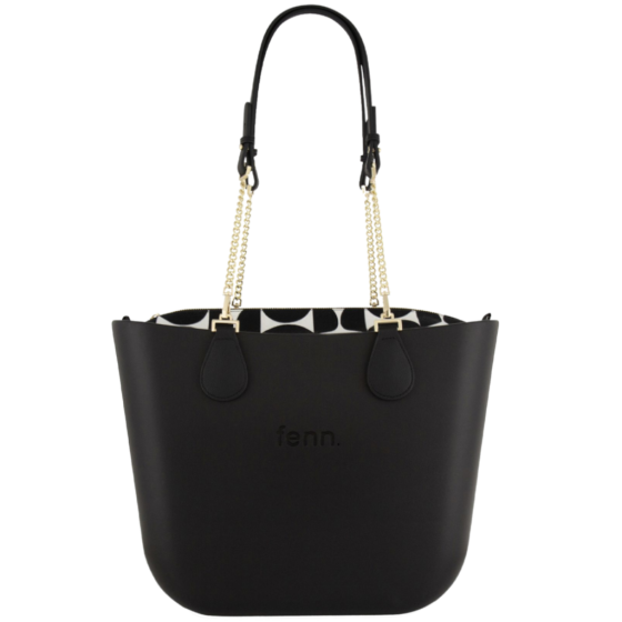 Fenn Original 1532 Black gold chain pattern inner front handle up
