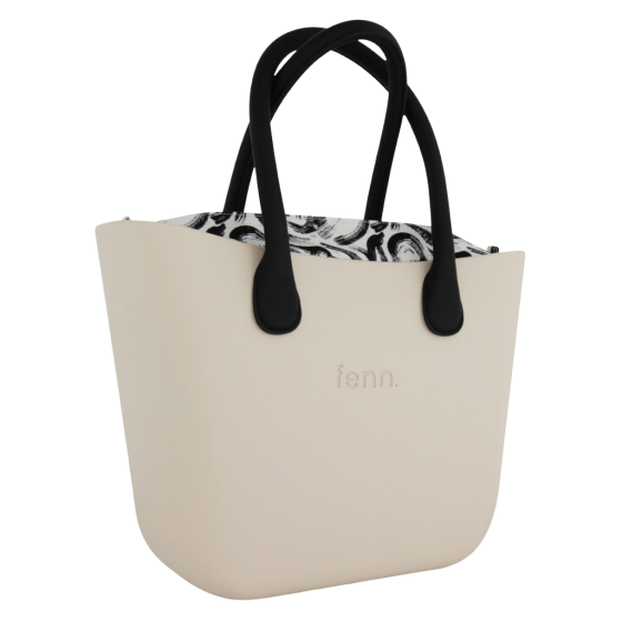 Fenn Original Champagne round black handles Printed inner front transp