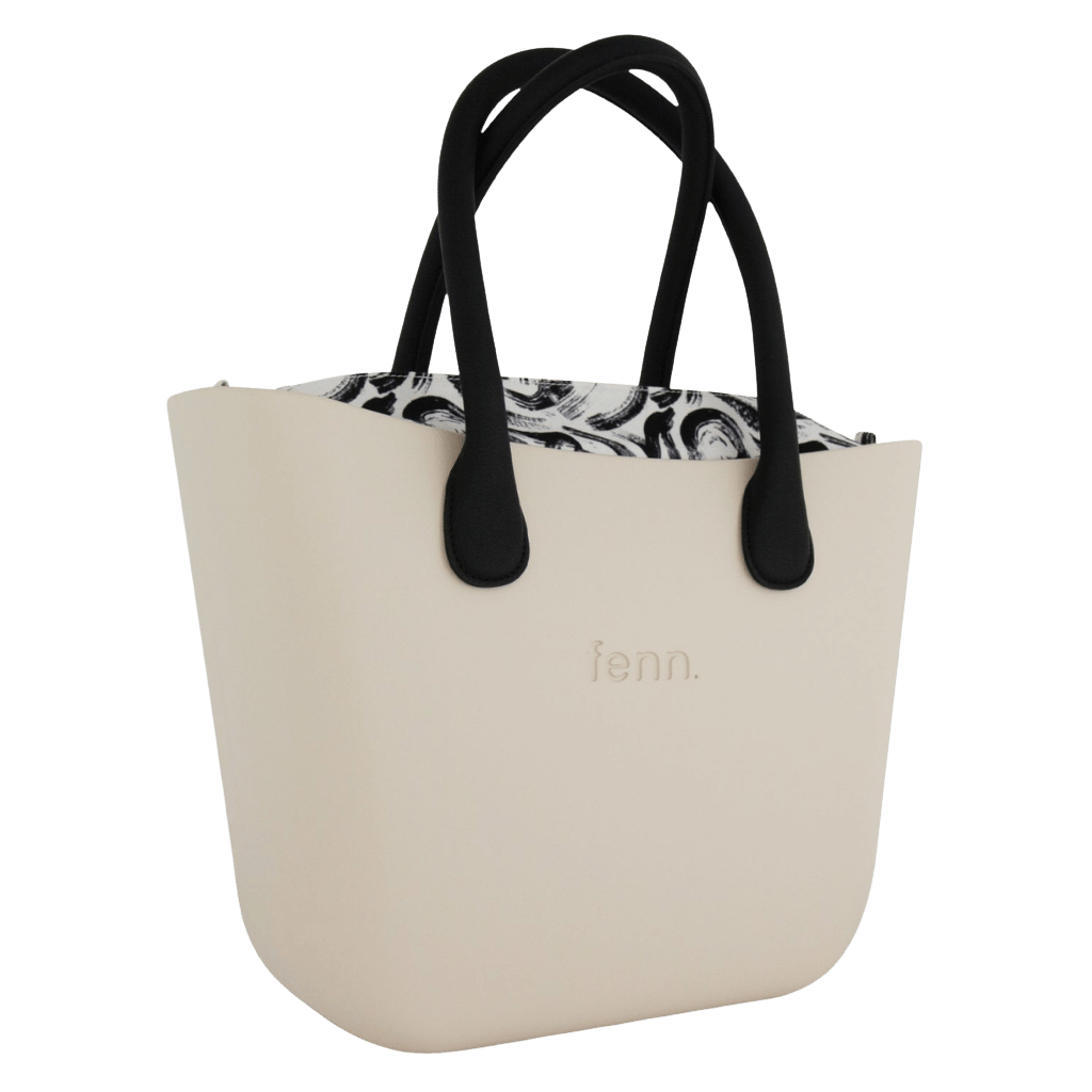 Fenn Original Champagne round black handles Printed inner front transp