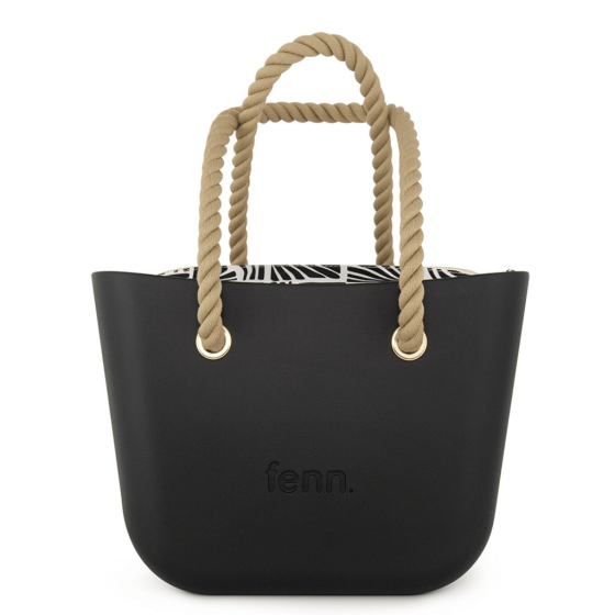 Fenn Petite 9384 Black rope handles printed inner front