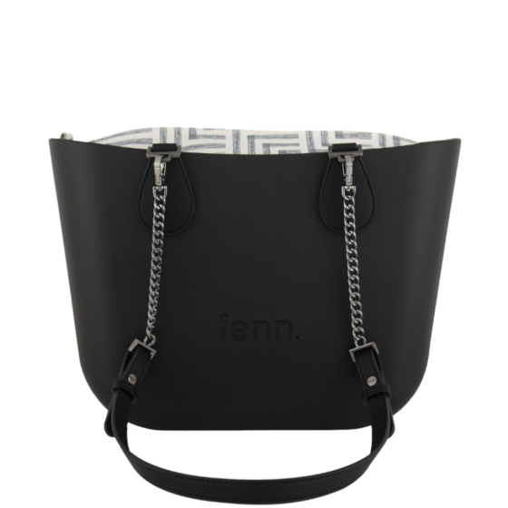 Fenn Petite 9453 Black Silver Chain Pattern Inner front