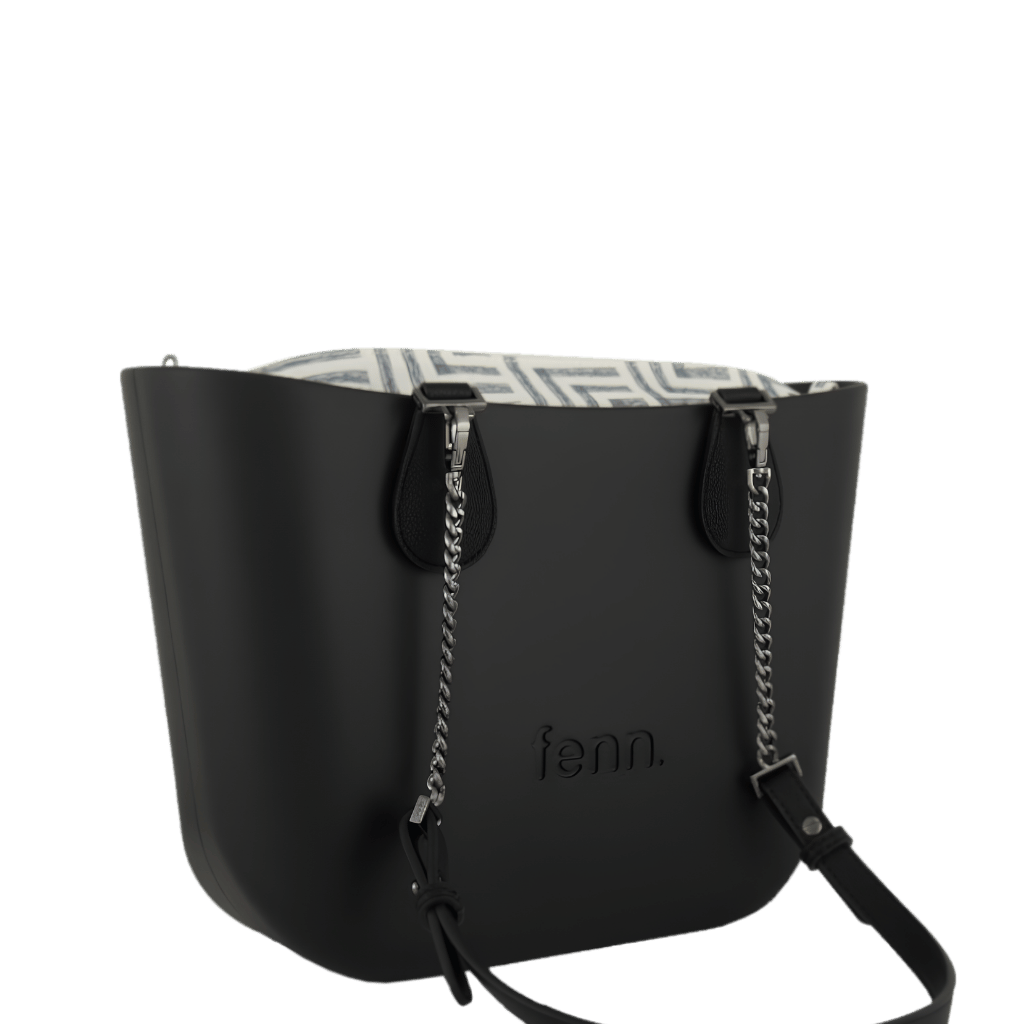 Fenn Petite 9453 Black Silver Chain Pattern Inner front3qrtr primary