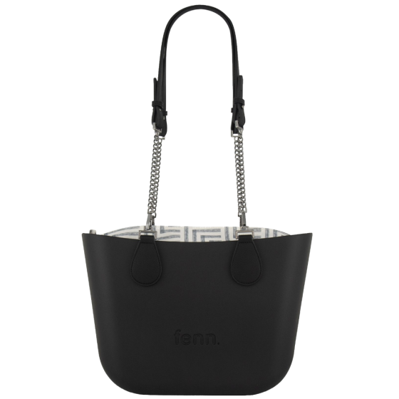 Fenn Petite 9453 Black Silver Chain Pattern Inner front handle up