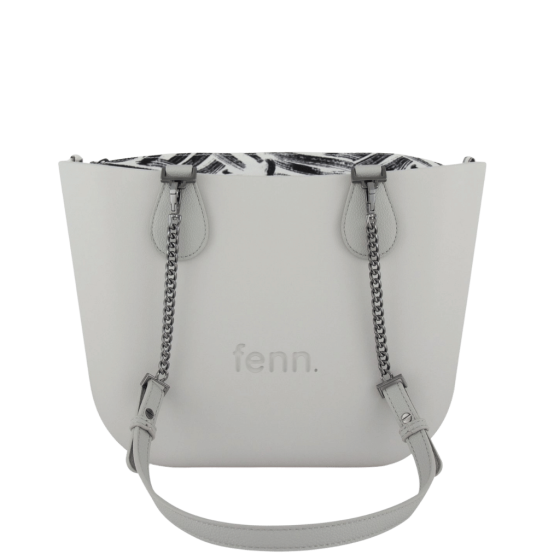 Fenn Petite 9461 gunmetal chain ice grey printed inner front