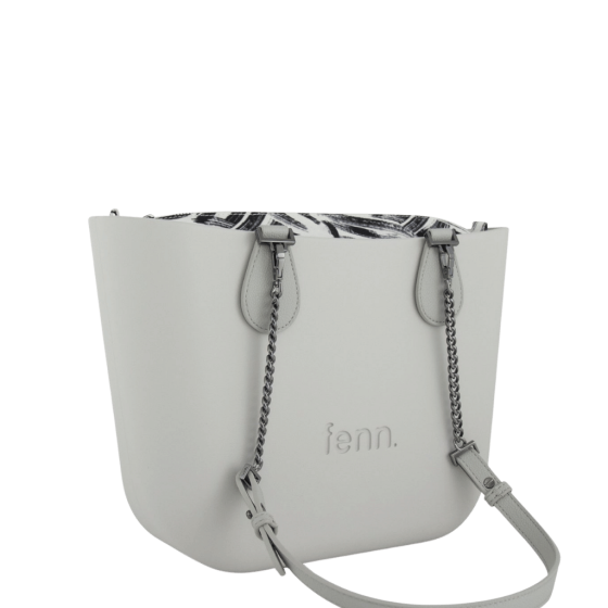 Fenn Petite 9461 gunmetal chain ice grey printed inner front3qrtr