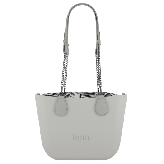 Fenn Petite 9461 gunmetal chain ice grey printed inner front handle up