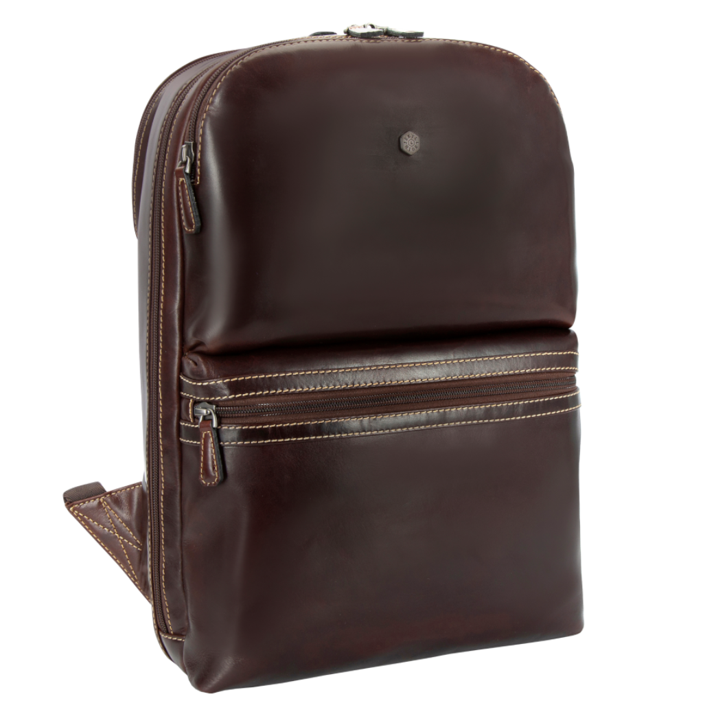 Jekyll & Hide 3672 Oxford Leather Everyday backpack Mocha front3qrtr