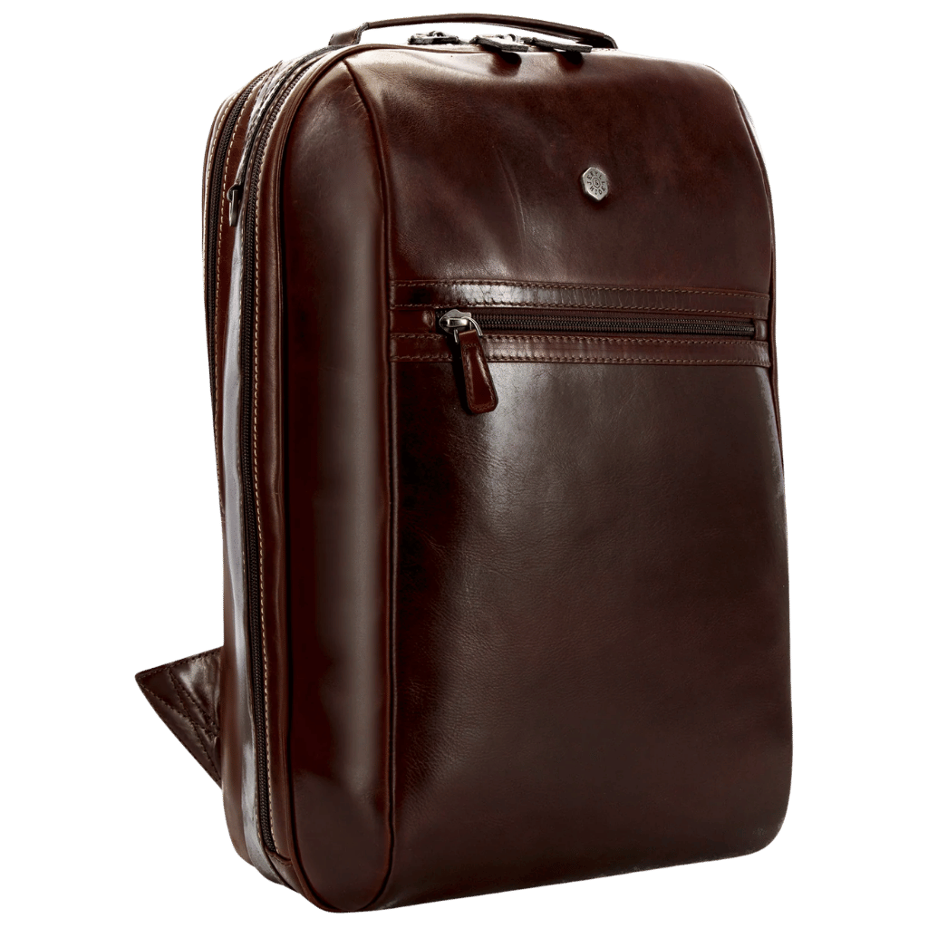 Jekyll and Hide Leather Business Backpack 3671 mocha front3qrtr