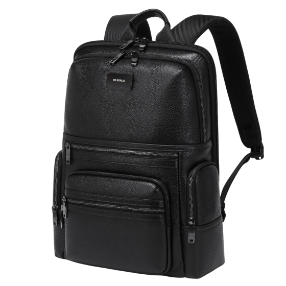vBG Berlin Nexus CEO Leather laptop Backpack 02330P black front3qrtr