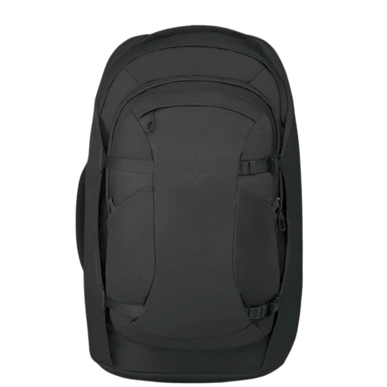Osprey Farpoint Extended Fit TRavel Pack Black daypack front