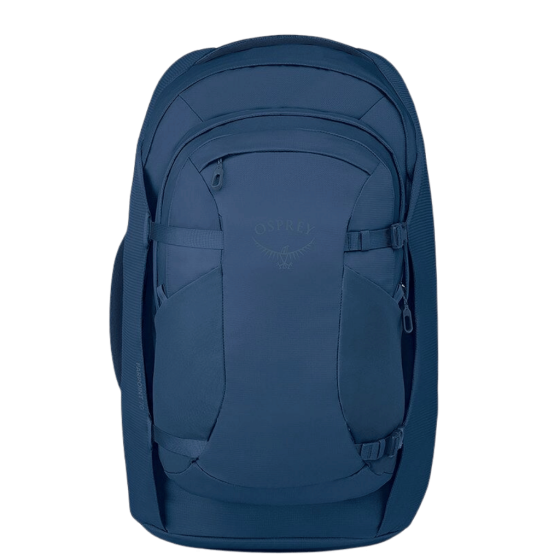 Osprey Farpoint Extended Fit TRavel Pack Blue daypack front