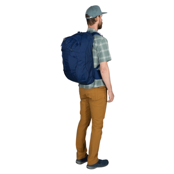 Osprey Farpoint Travel Pack extended fit Blue fit2